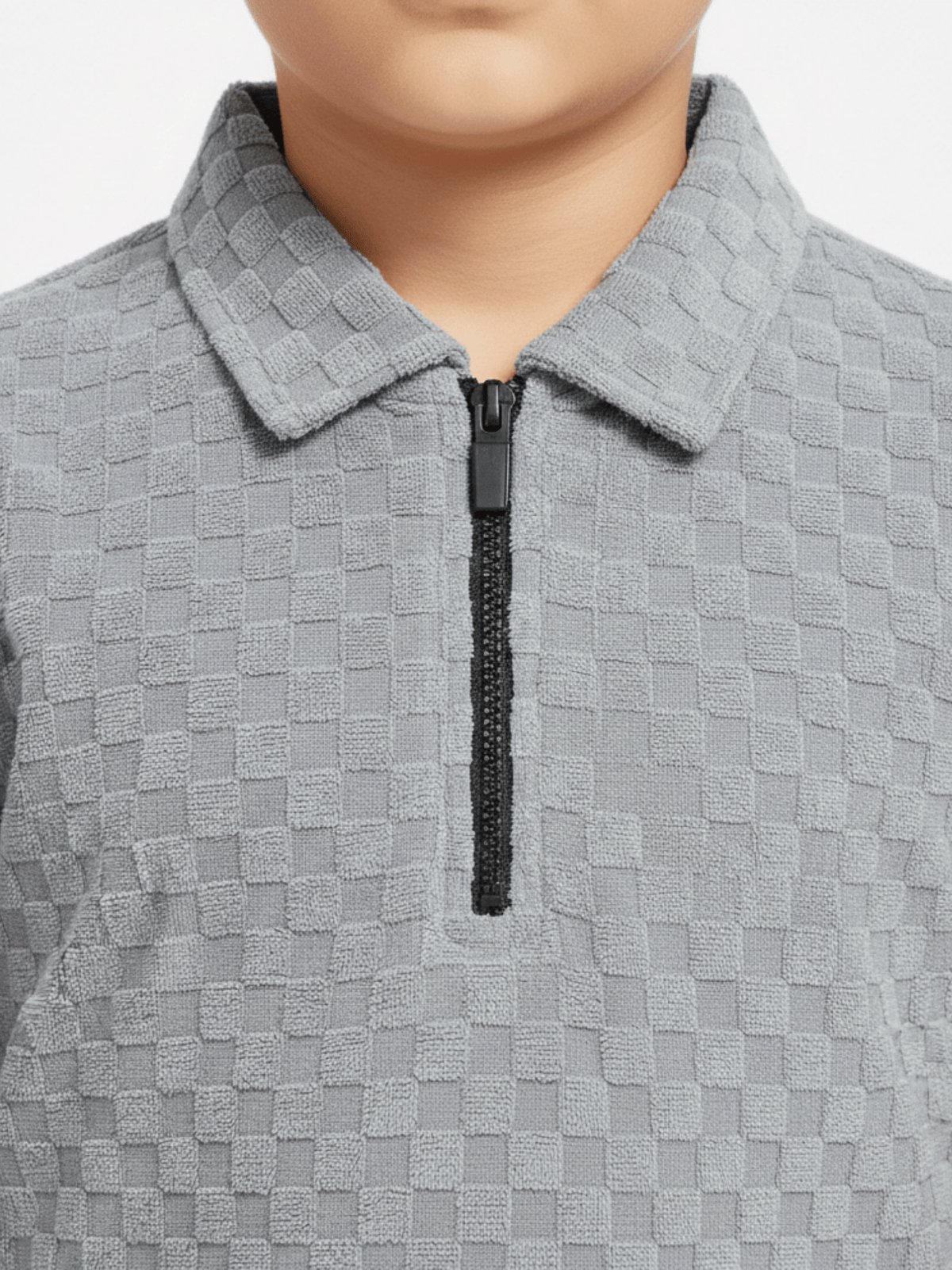 Boys Zip Collar Polo Shirt VP22-B