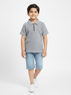 Boys Zip Collar Polo Shirt VP22-B