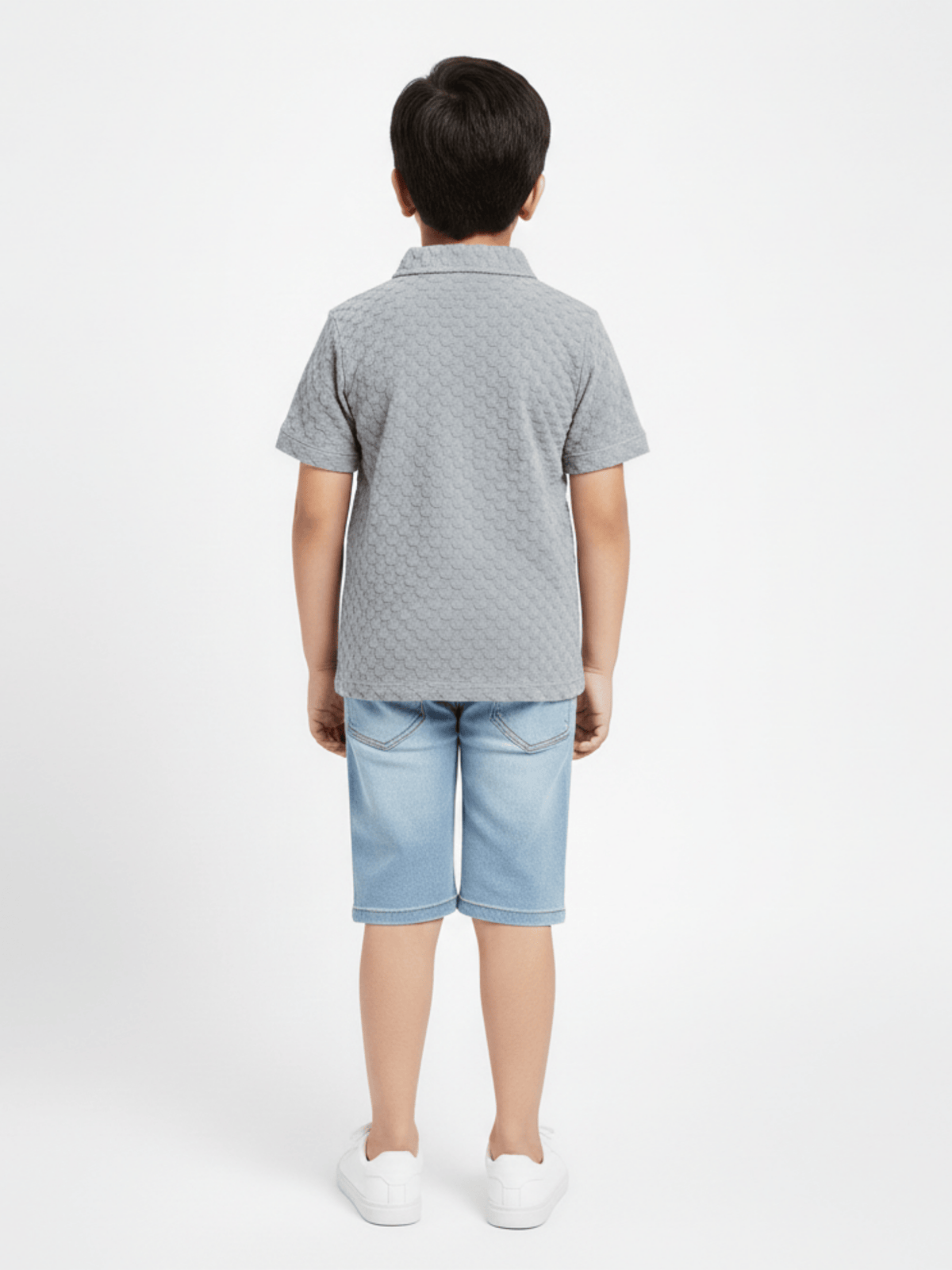 Boys Zip Collar Polo Shirt VP22-B