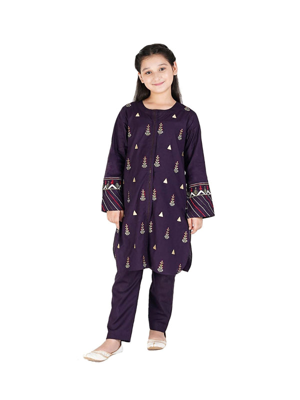 Girls Summer 2Pcs Embroidered Suit VG101-B