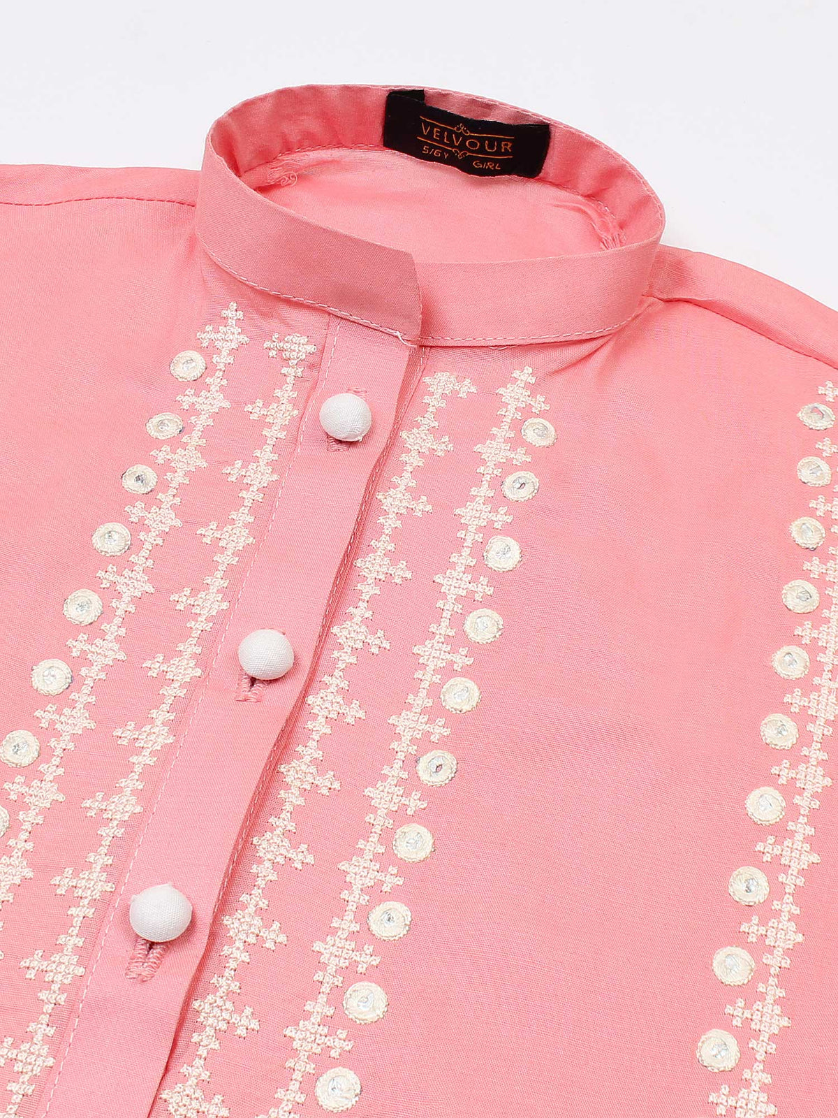Girls Summer 2Pcs Embroidered Suit VG103-A