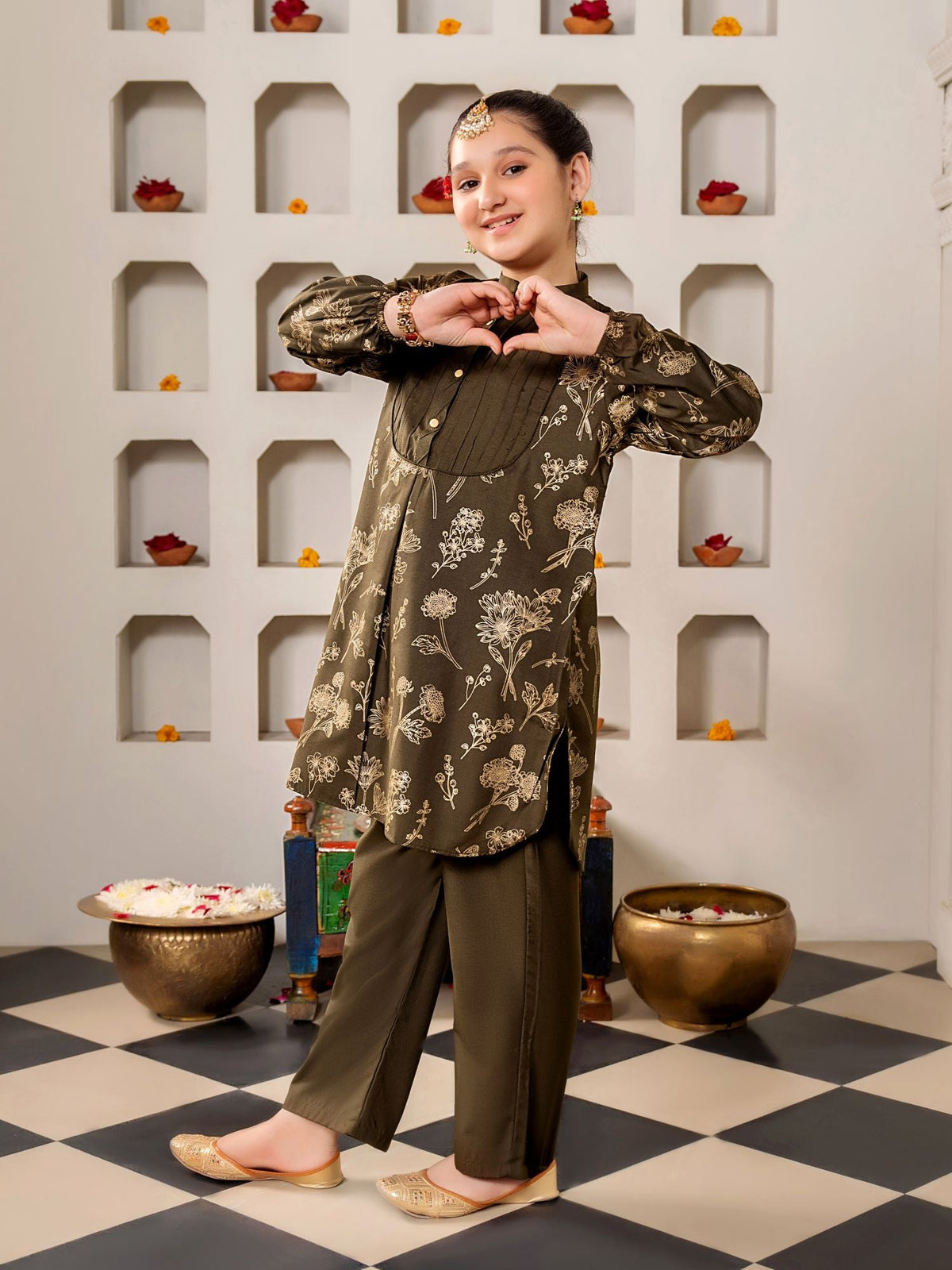 Girls Summer 2Pcs Printed Suit VG112-A