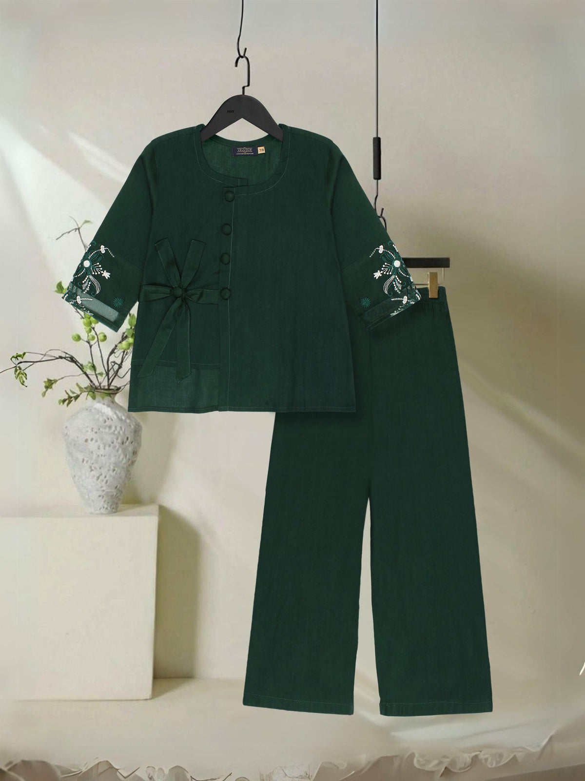Girls Summer 2Pcs Embroidered Suit VG174-A