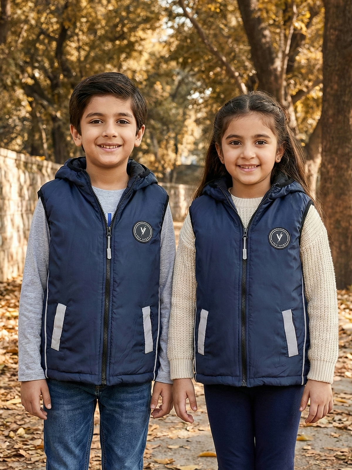 Sleeveless Hooded Puffer For Boys & Girls VJ77-A