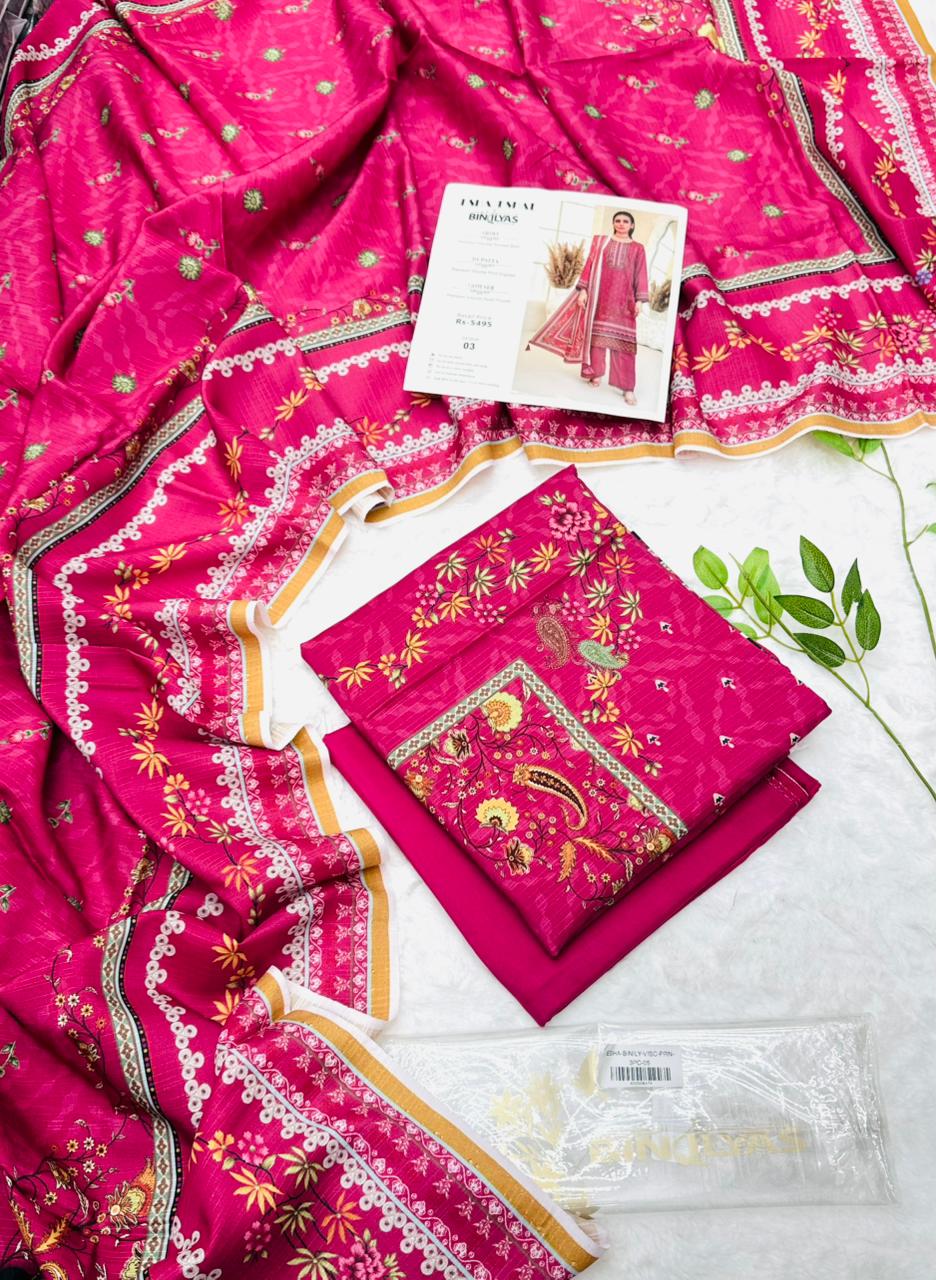 Esha–Eshal by Bin Ilyas Premium Viscose 3-Piece Volumn 2