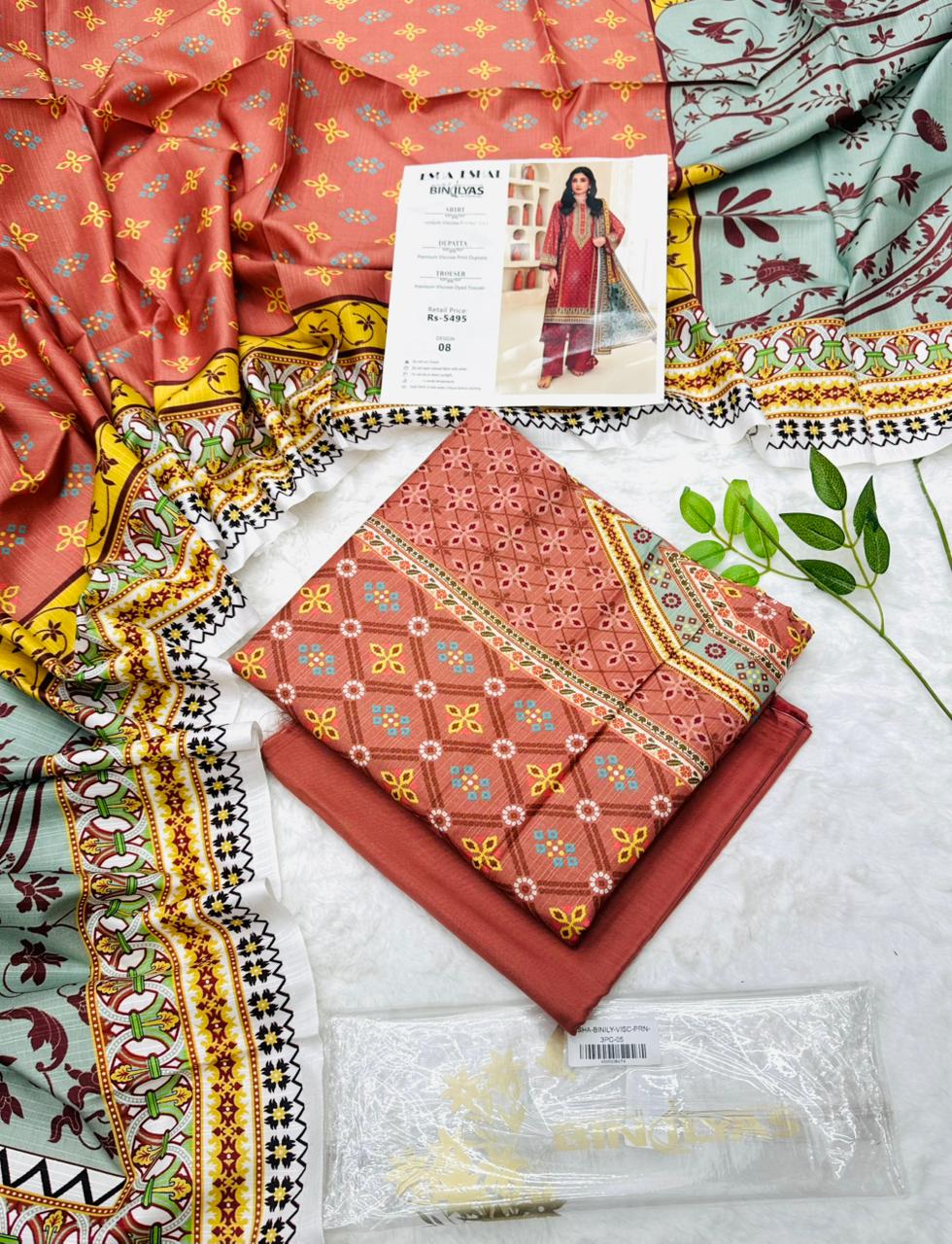 Esha–Eshal by Bin Ilyas Premium Viscose 3-Piece Volumn 2