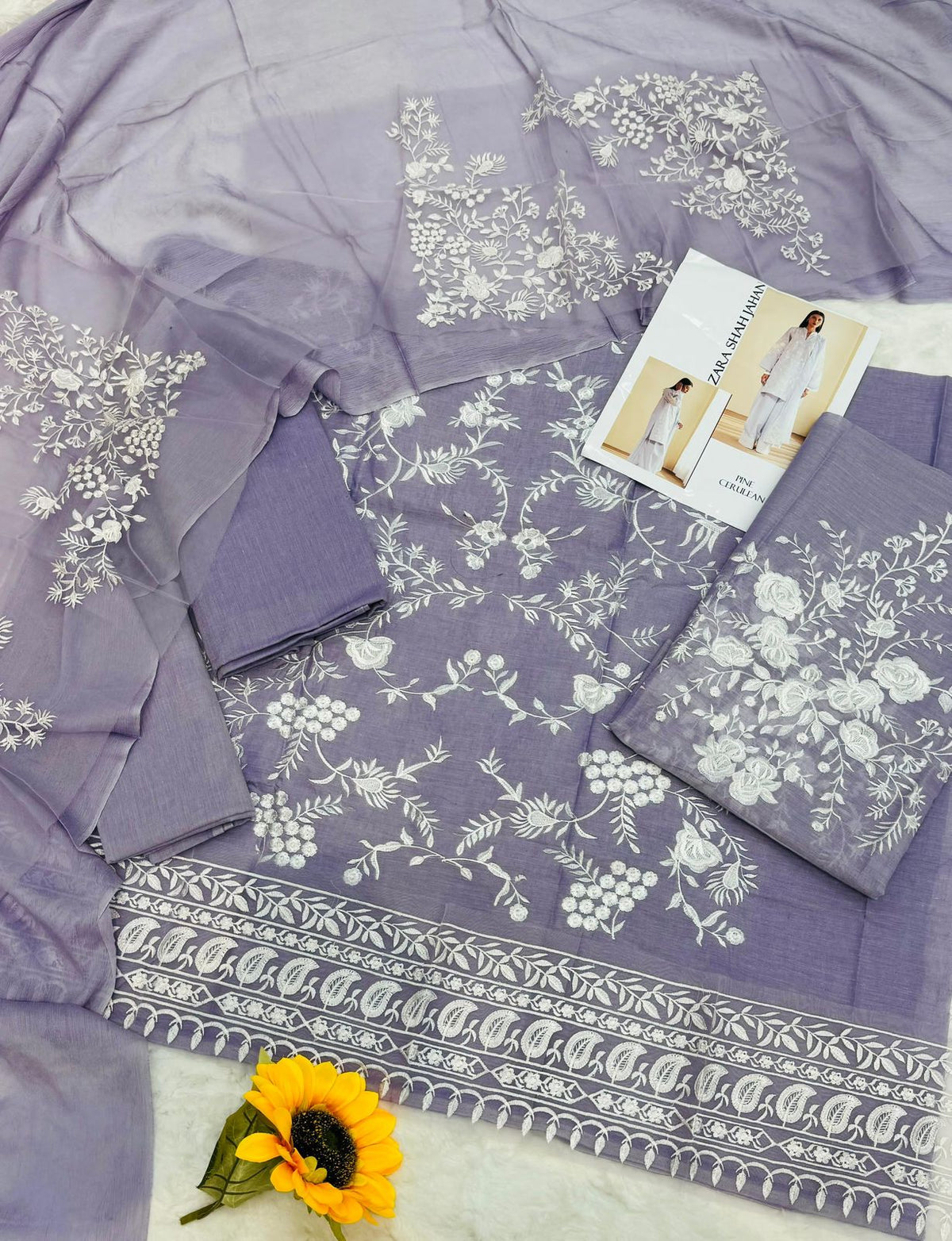 Mix Brand Embroidered Soft Cotton 3PC Unstitched Suits