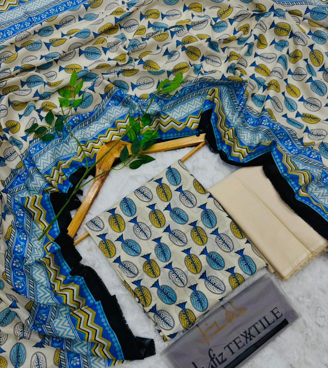 Al-Hafiz Textile Karachi Printed Lawn 3PC – Unstitched