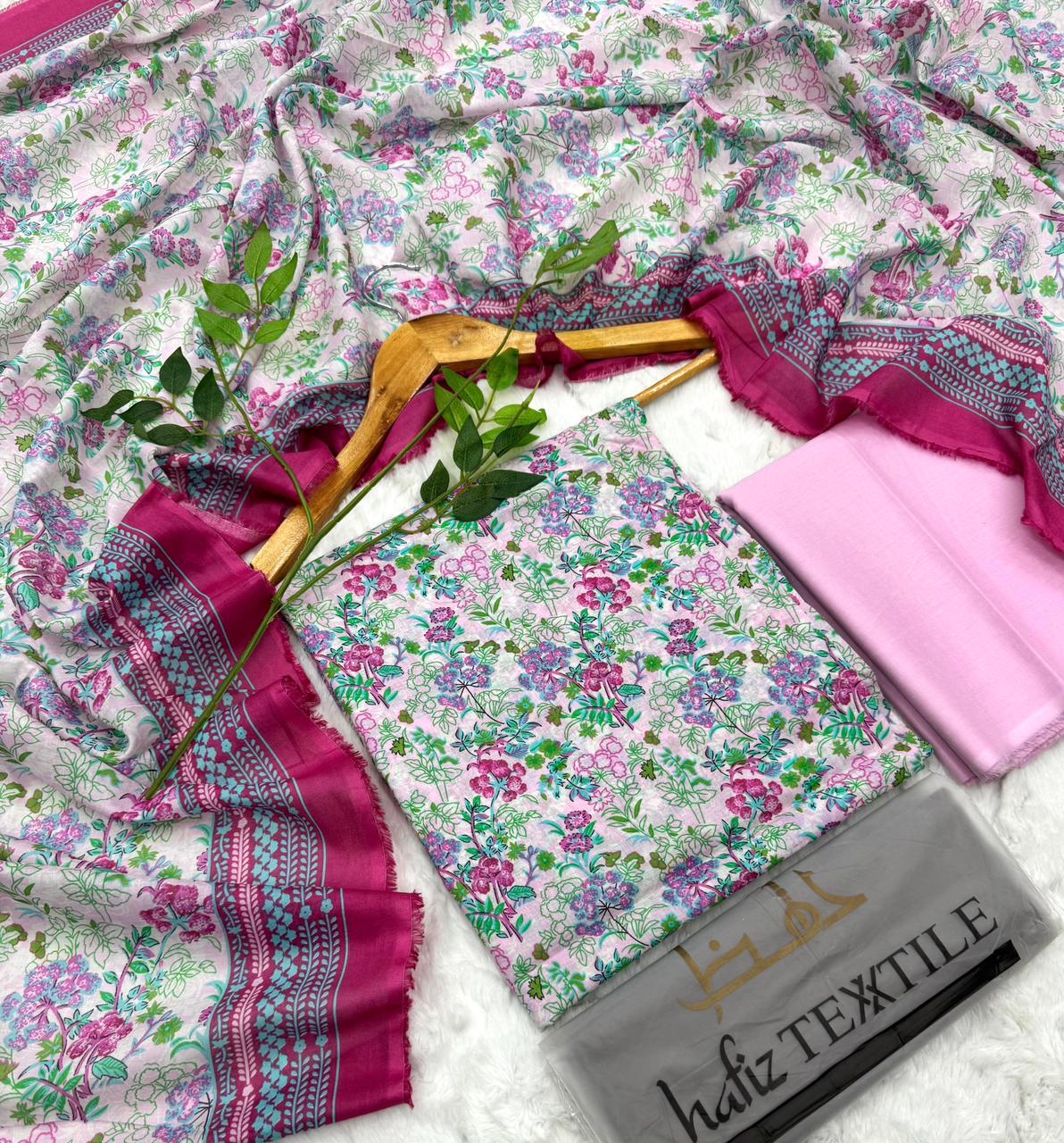 Al-Hafiz Textile Karachi Printed Lawn 3PC – Unstitched
