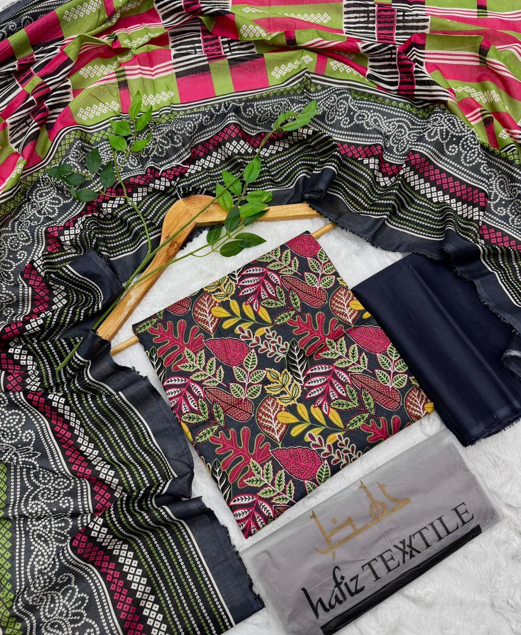 Al-Hafiz Textile Karachi Printed Lawn 3PC – Unstitched