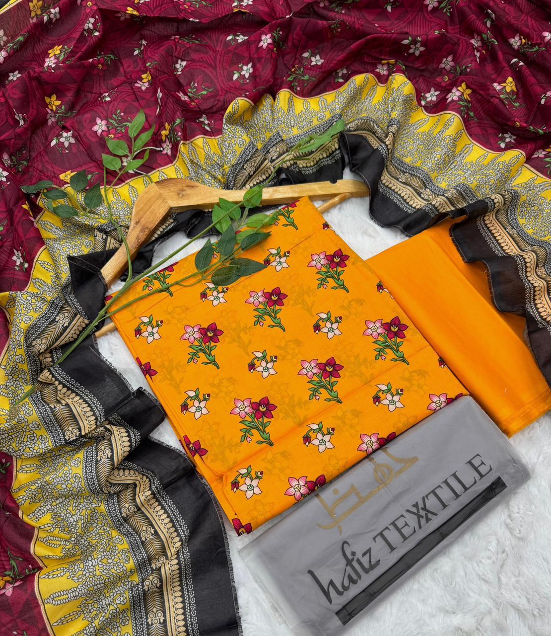 Al-Hafiz Textile Karachi Printed Lawn 3PC – Unstitched