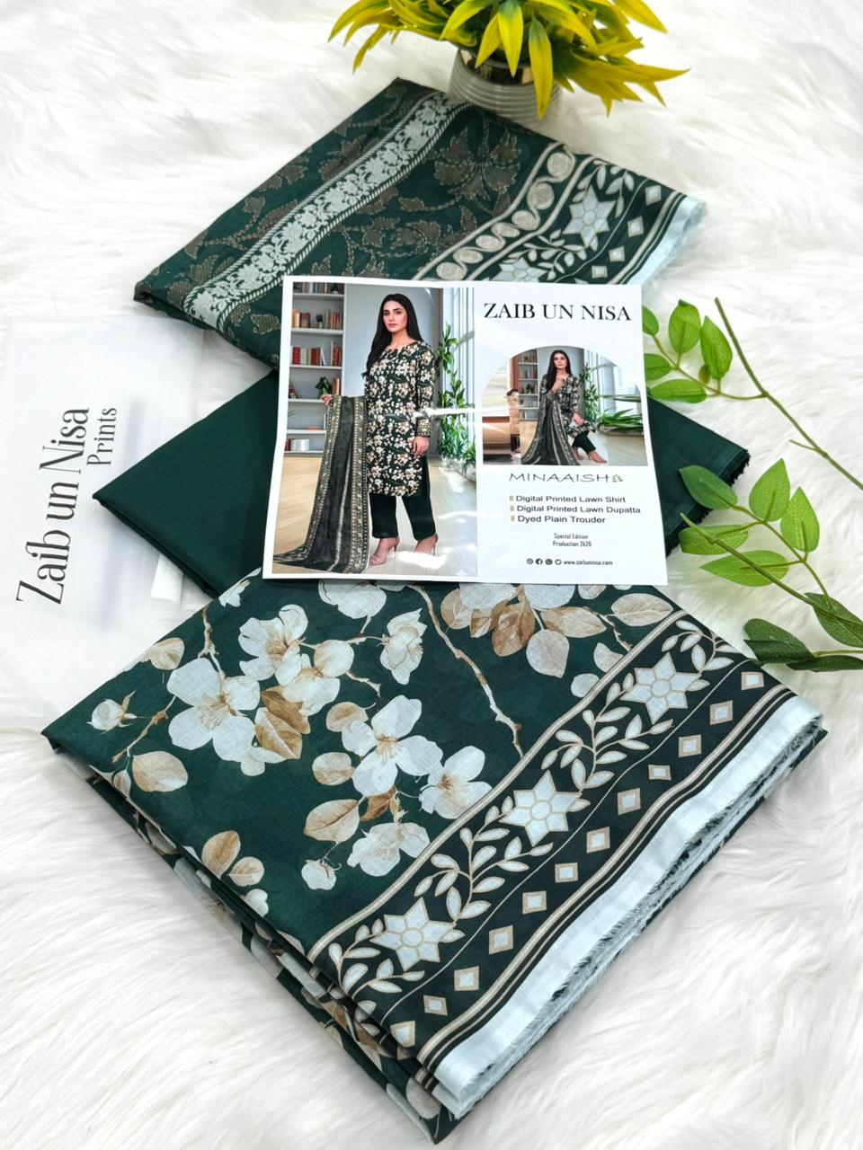 Original Brand ZAIB UN NISA Prints 3PC