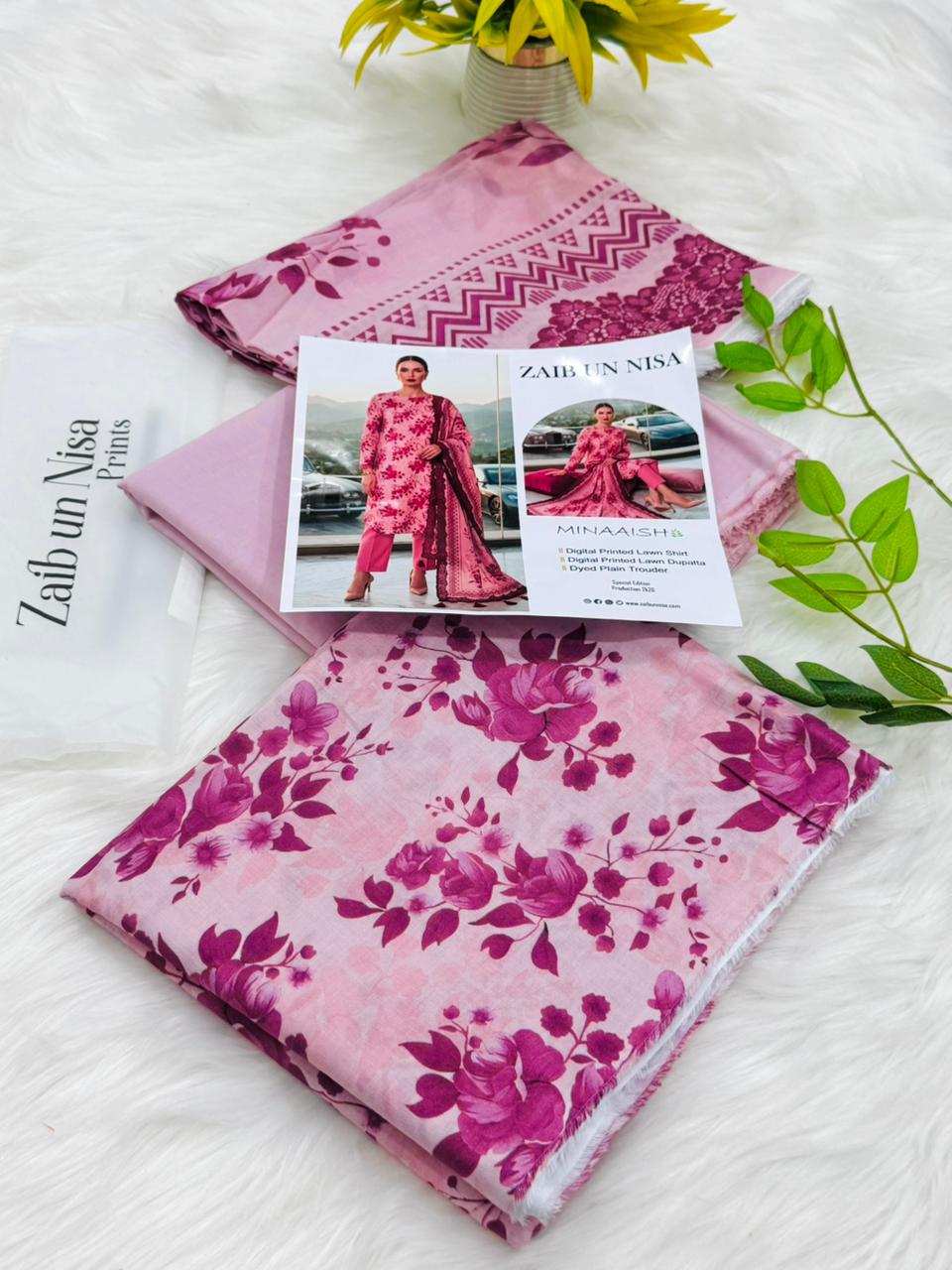 Original Brand ZAIB UN NISA Prints 3PC
