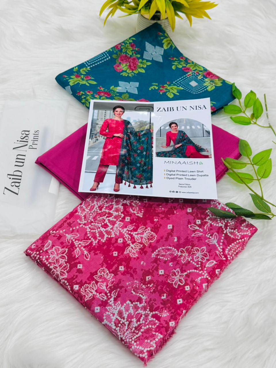 Original Brand ZAIB UN NISA Prints 3PC