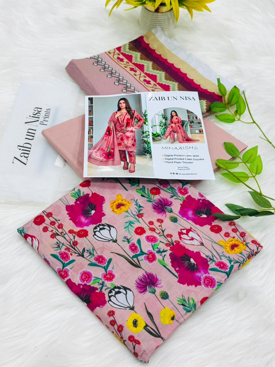 Original Brand ZAIB UN NISA Prints 3PC