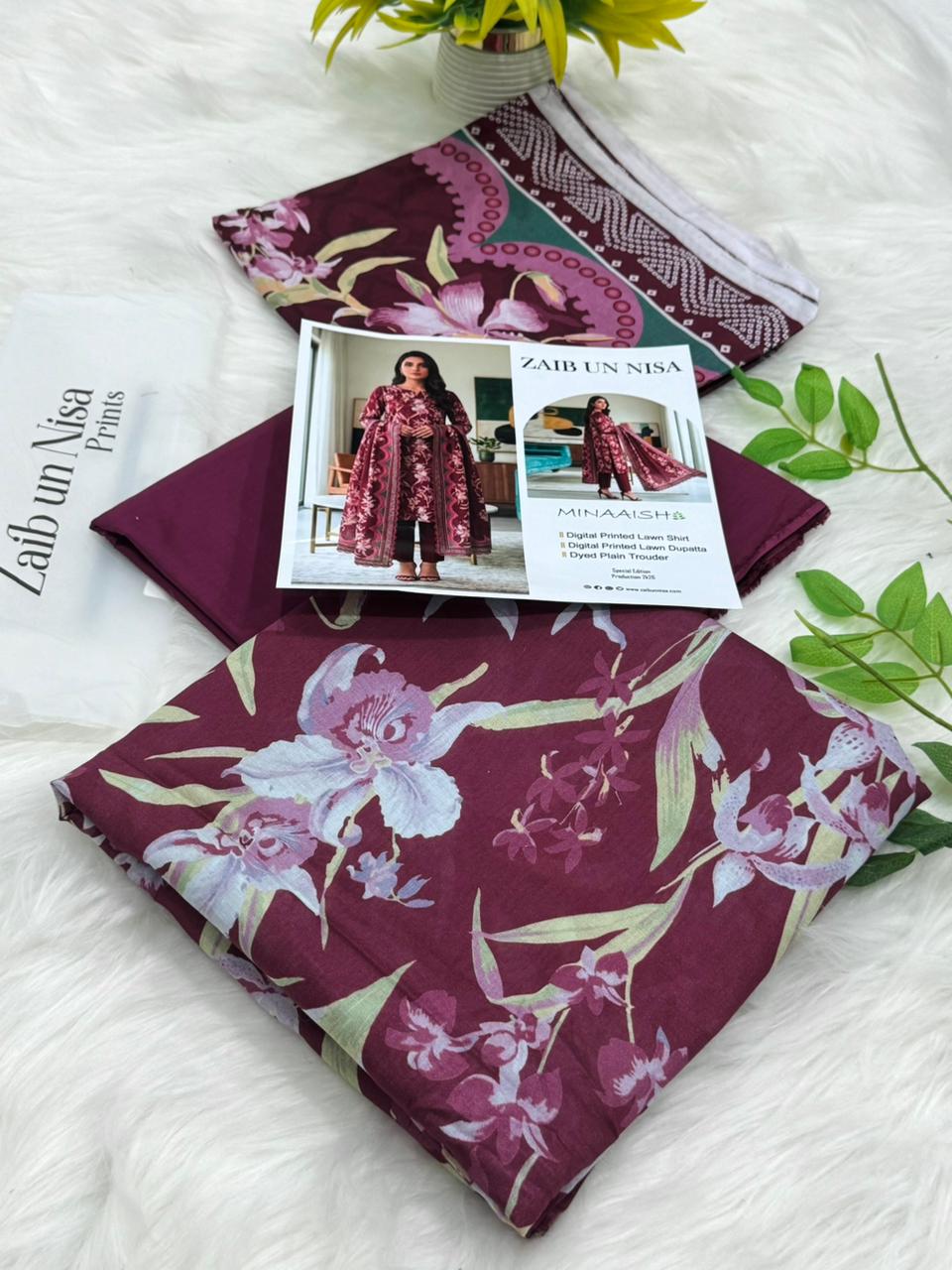 Original Brand ZAIB UN NISA Prints 3PC
