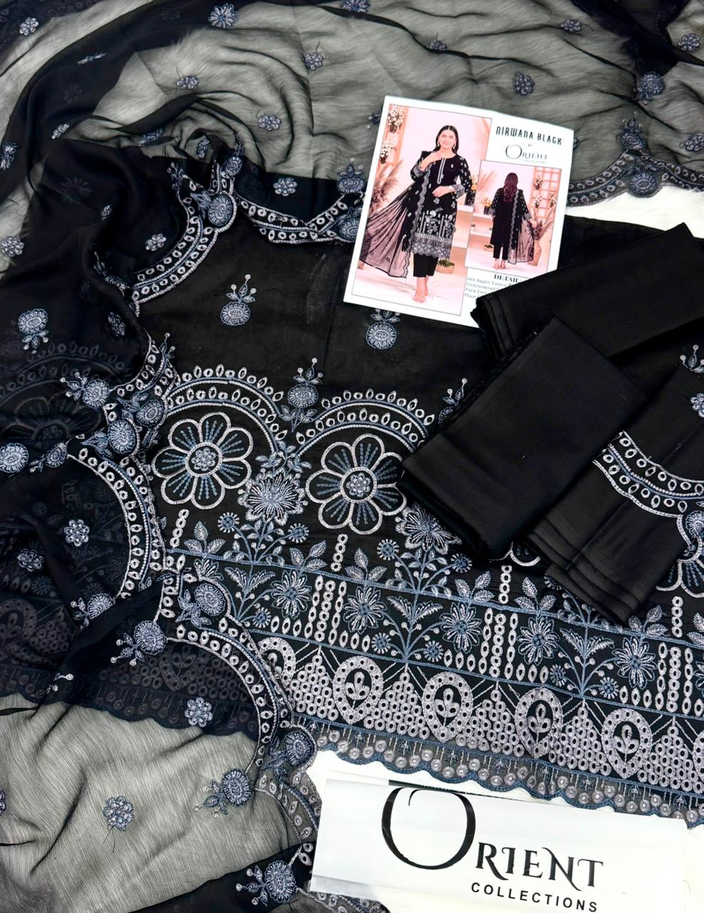 Niwana Black by Orient Lux Emb Lawn 3PC