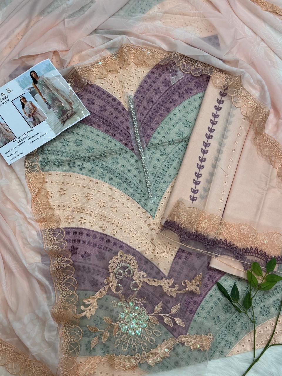 Maria.B Lux Emb Lawn 3PC