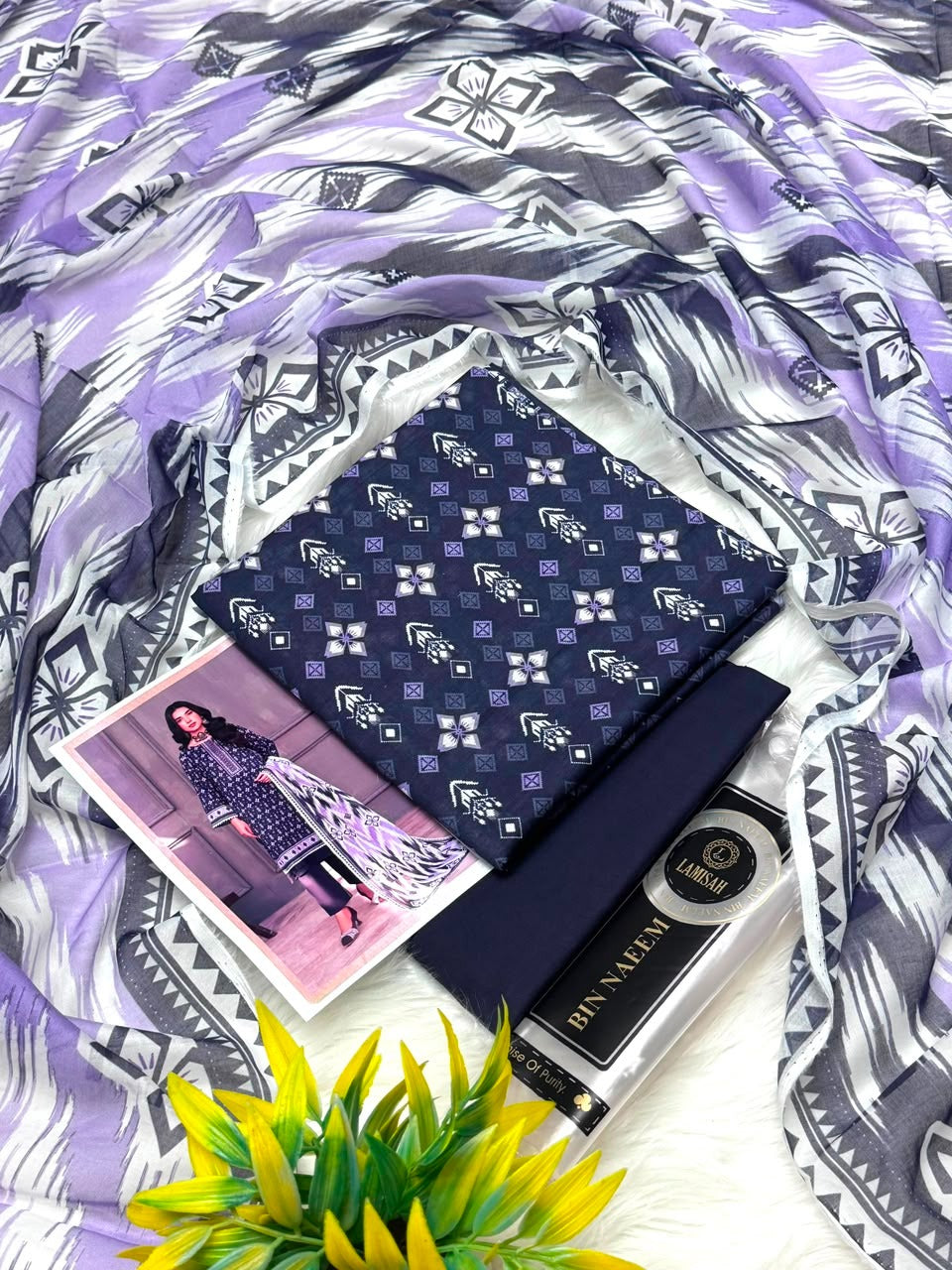 Bin Naeem Platinum Vol-2 3PC Printed Lawn