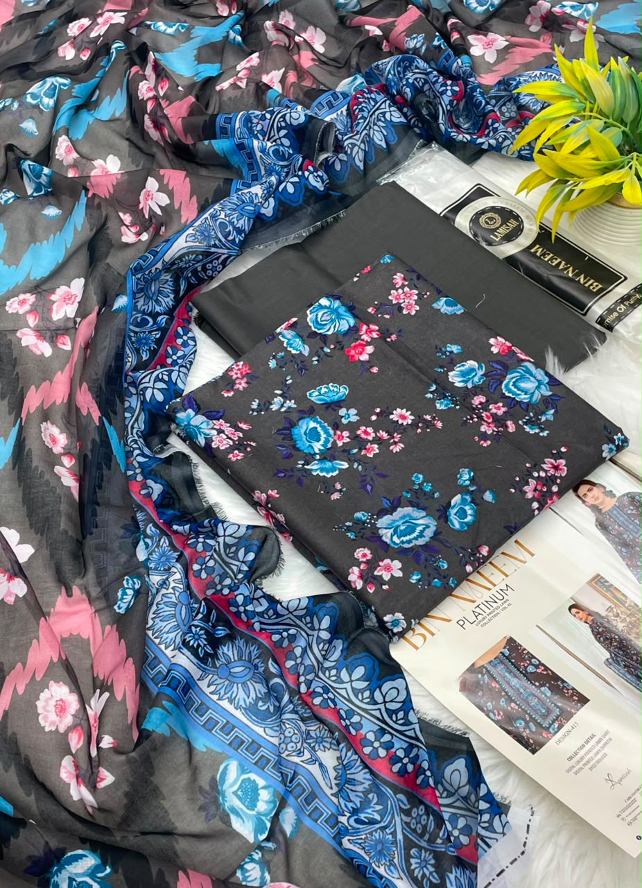 Bin Naeem Platinum Vol-43 3PC Printed Lawn