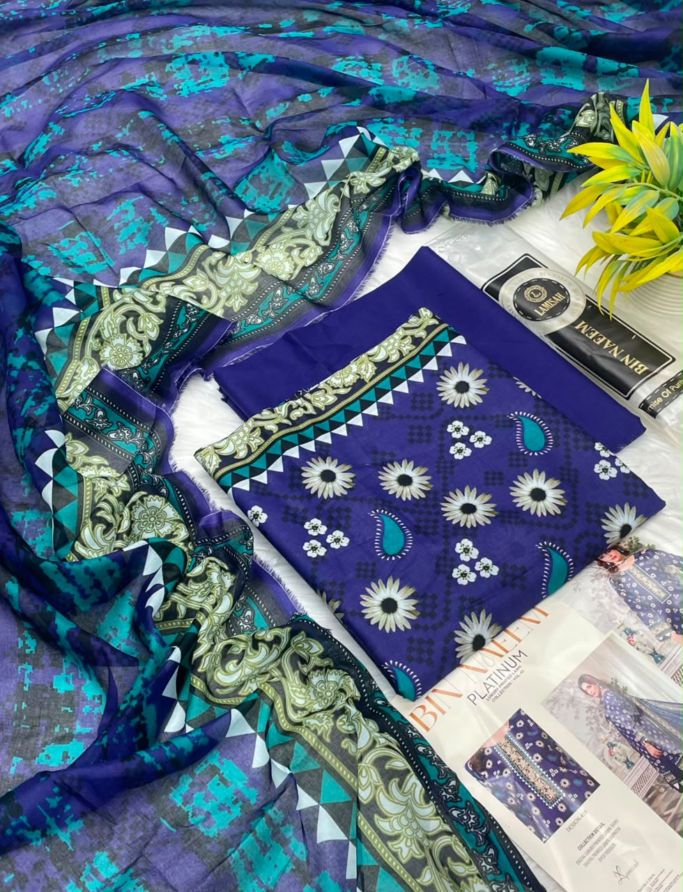 Bin Naeem Platinum Vol-43 3PC Printed Lawn