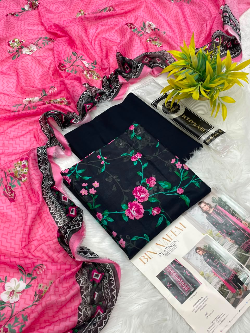 Bin Naeem Platinum Vol-43 3PC Printed Lawn