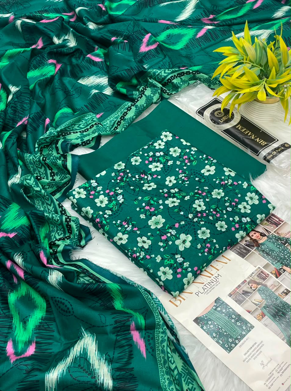 Bin Naeem Platinum Vol-43 3PC Printed Lawn