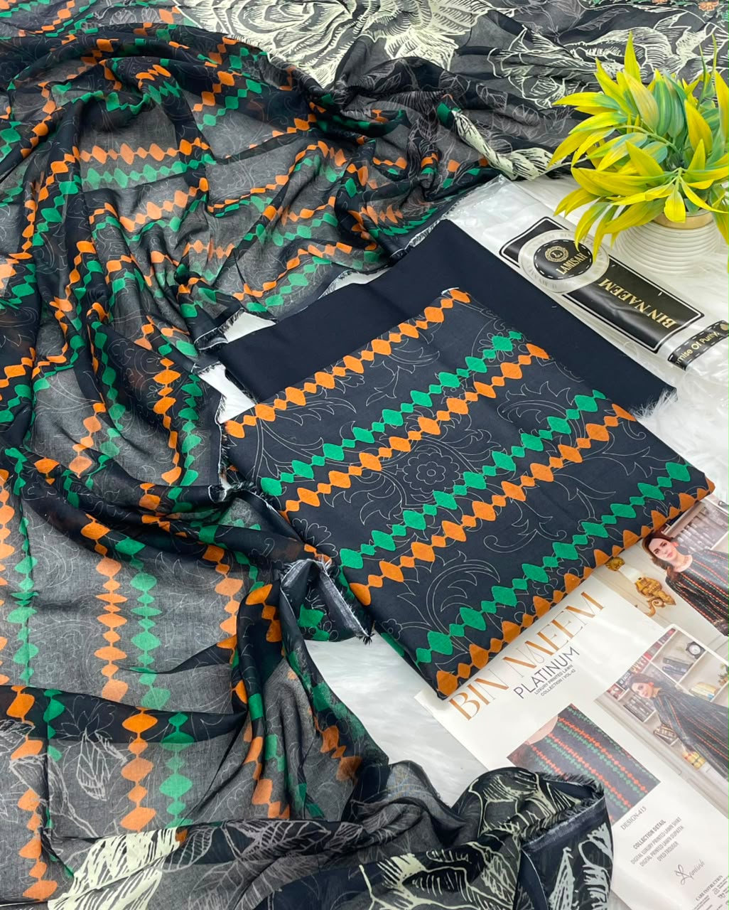Bin Naeem Platinum Vol-43 3PC Printed Lawn