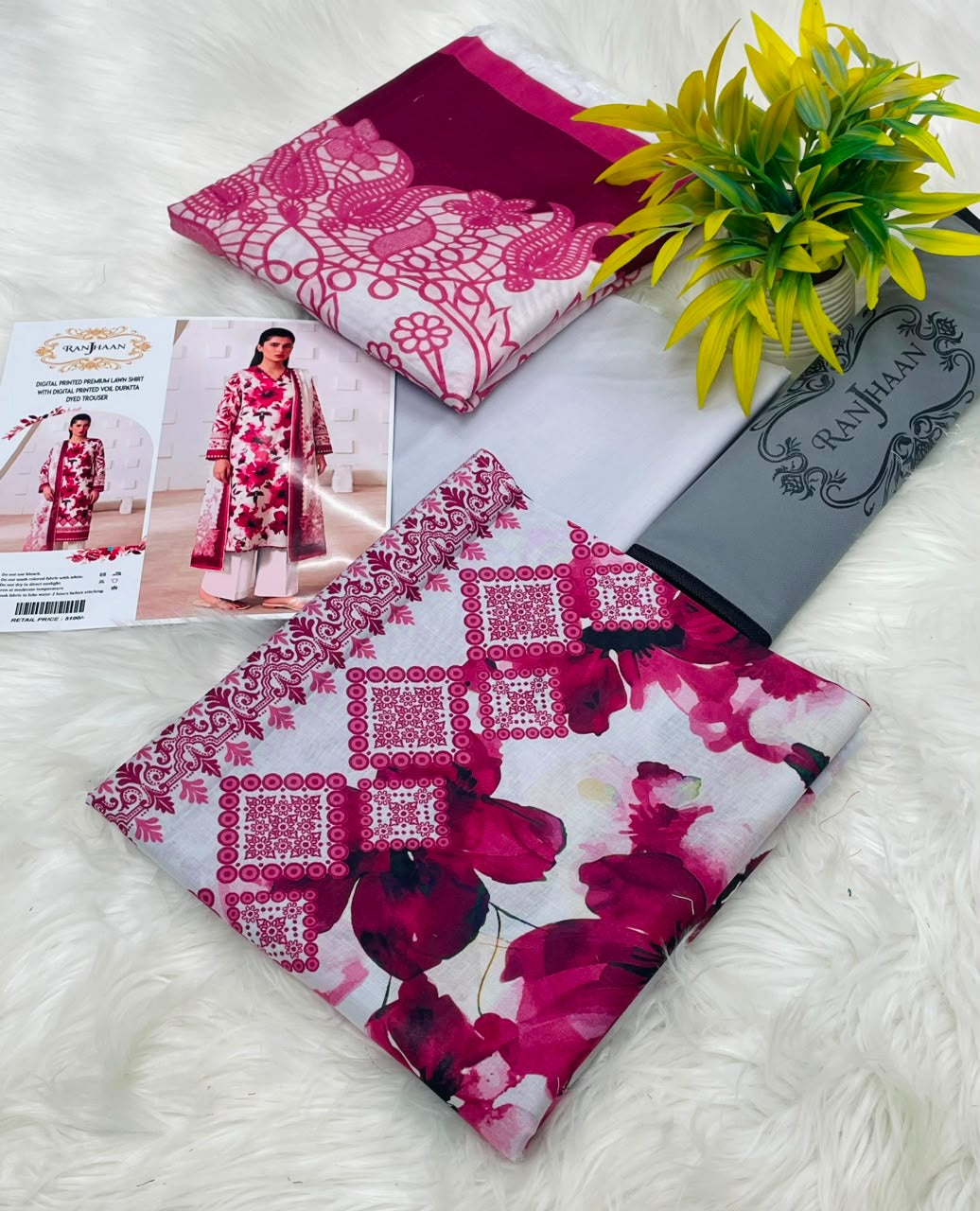 Ranjhaan 3PC Printed Lawn