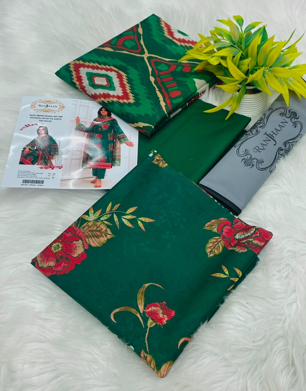 Ranjhaan 3PC Printed Lawn