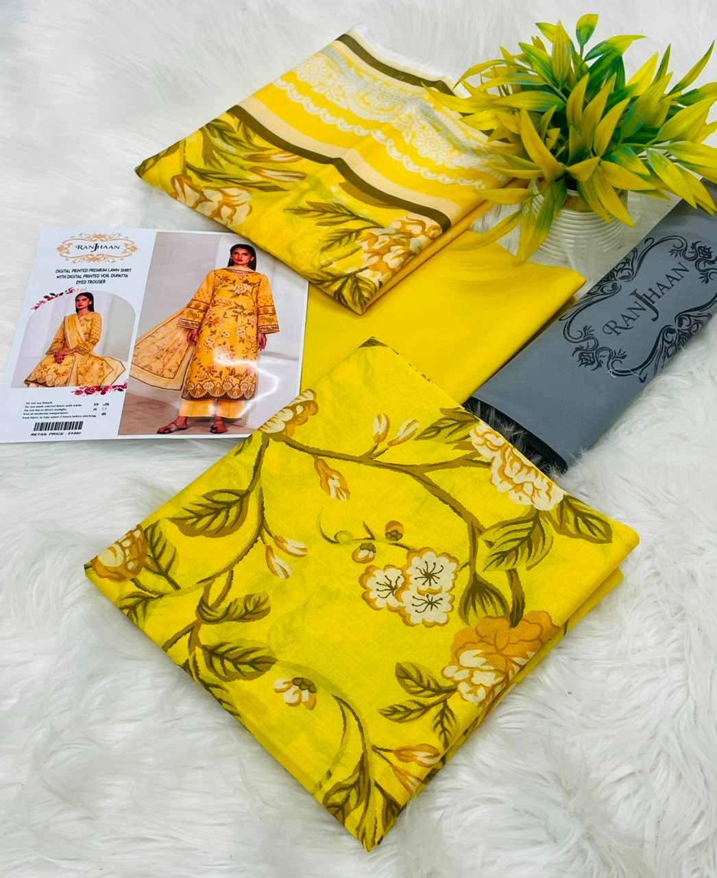 Ranjhaan 3PC Printed Lawn