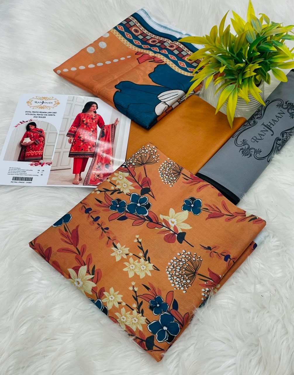 Ranjhaan 3PC Printed Lawn