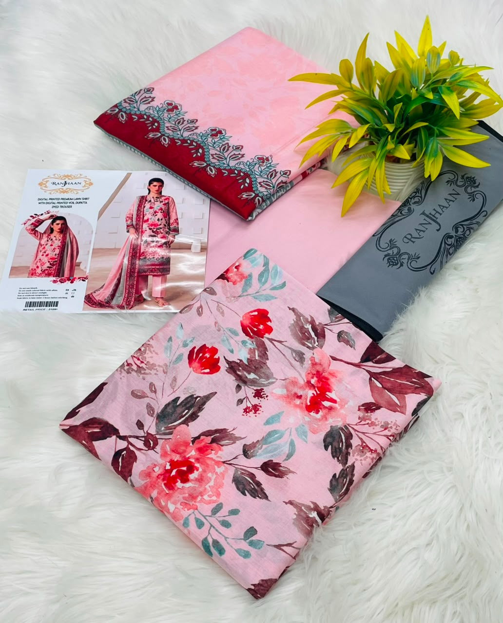 Ranjhaan 3PC Printed Lawn