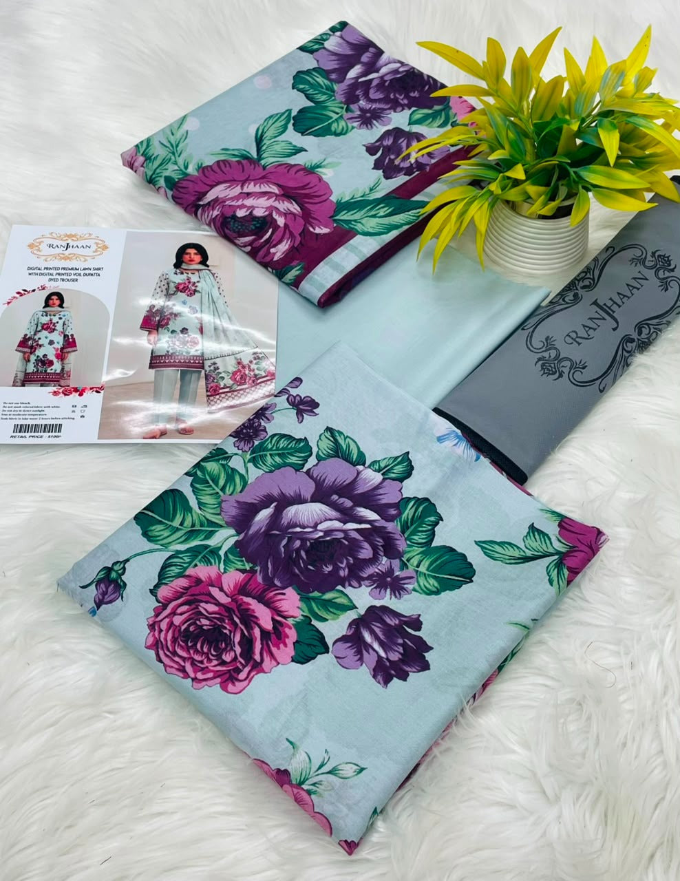 Ranjhaan 3PC Printed Lawn