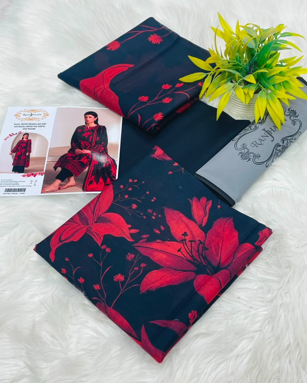 Ranjhaan 3PC Printed Lawn