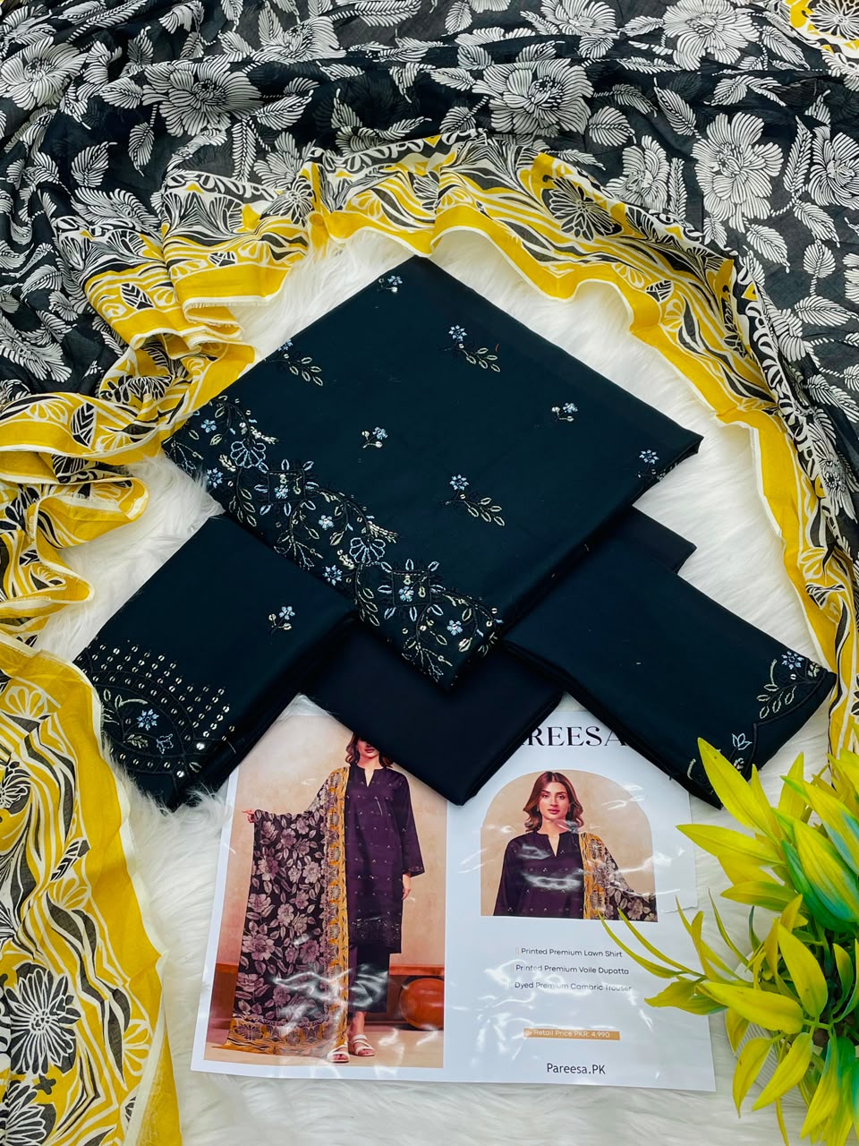 Pareesa Lawn 3PC Printed Premium
