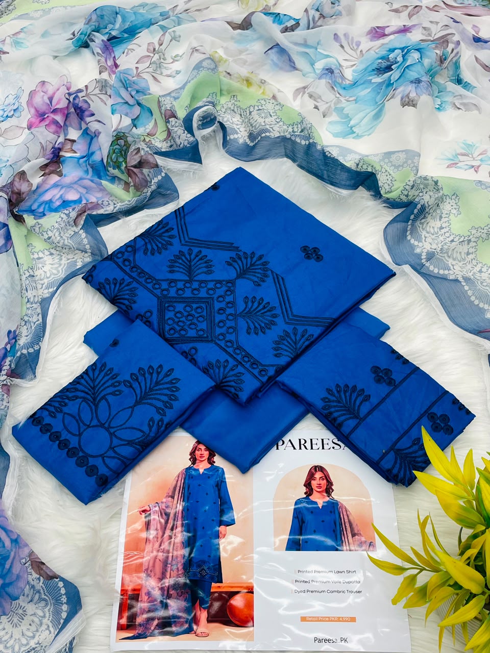 Pareesa Lawn 3PC Printed Premium
