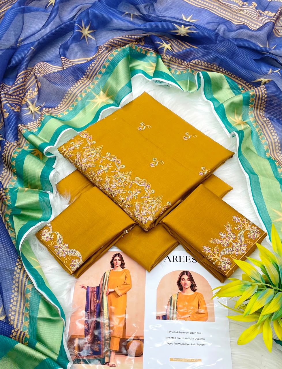 Pareesa Lawn 3PC Printed Premium