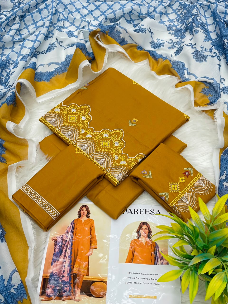 Pareesa Lawn 3PC Printed Premium