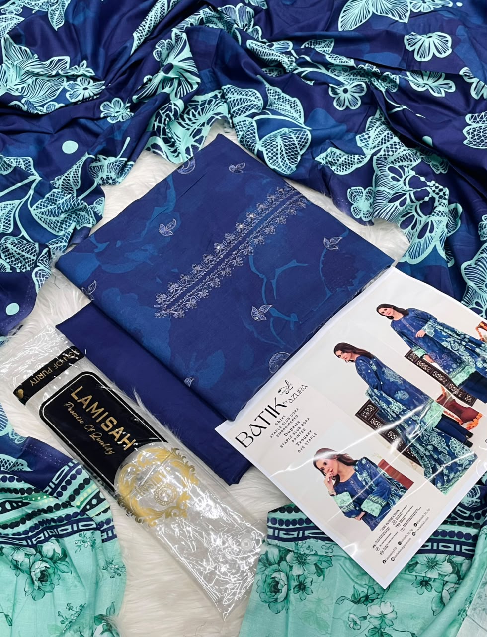 Batik By Azura Slub Embroidered Linen 3PC Winter Collection
