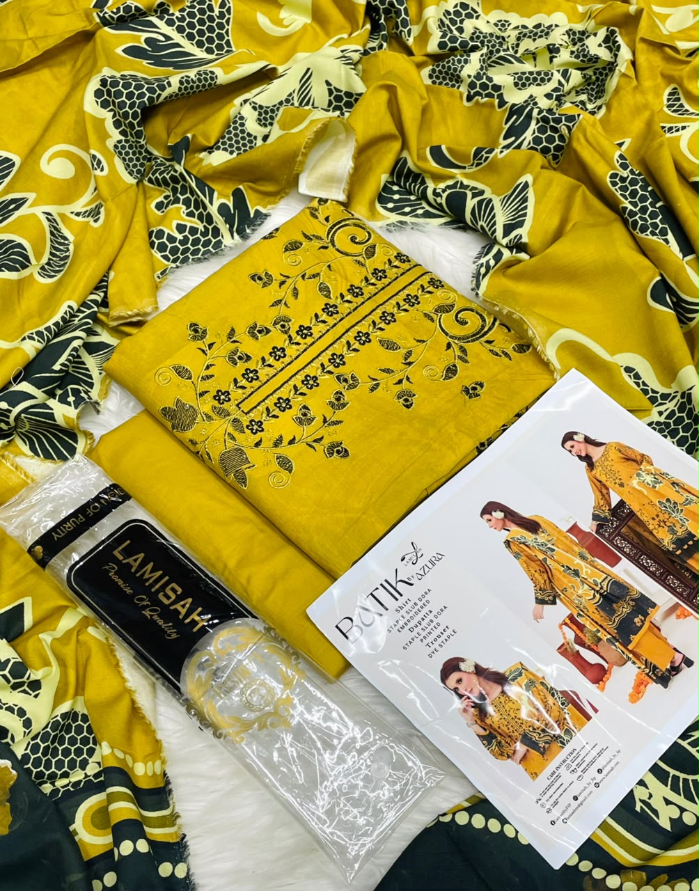 Batik By Azura Slub Embroidered Linen 3PC Winter Collection