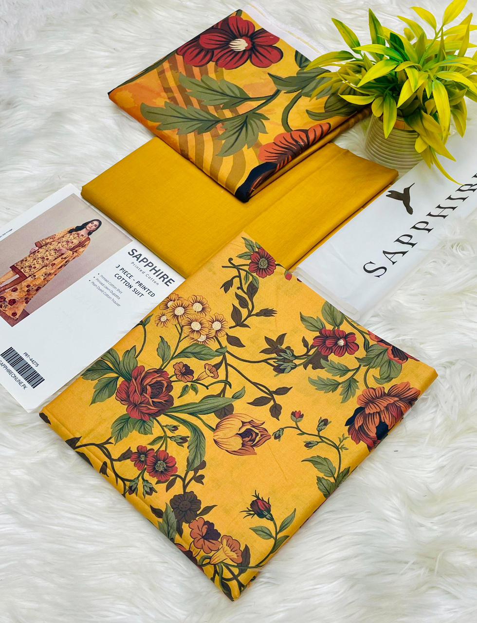 Sapphire Premium Cotton 3PC Unstitched Collection
