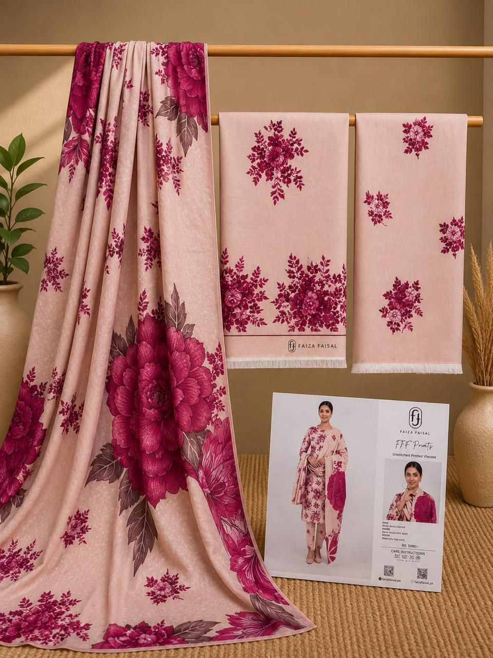 Faiza Faisal Digital Printed Viscose 3PC Winter Collection