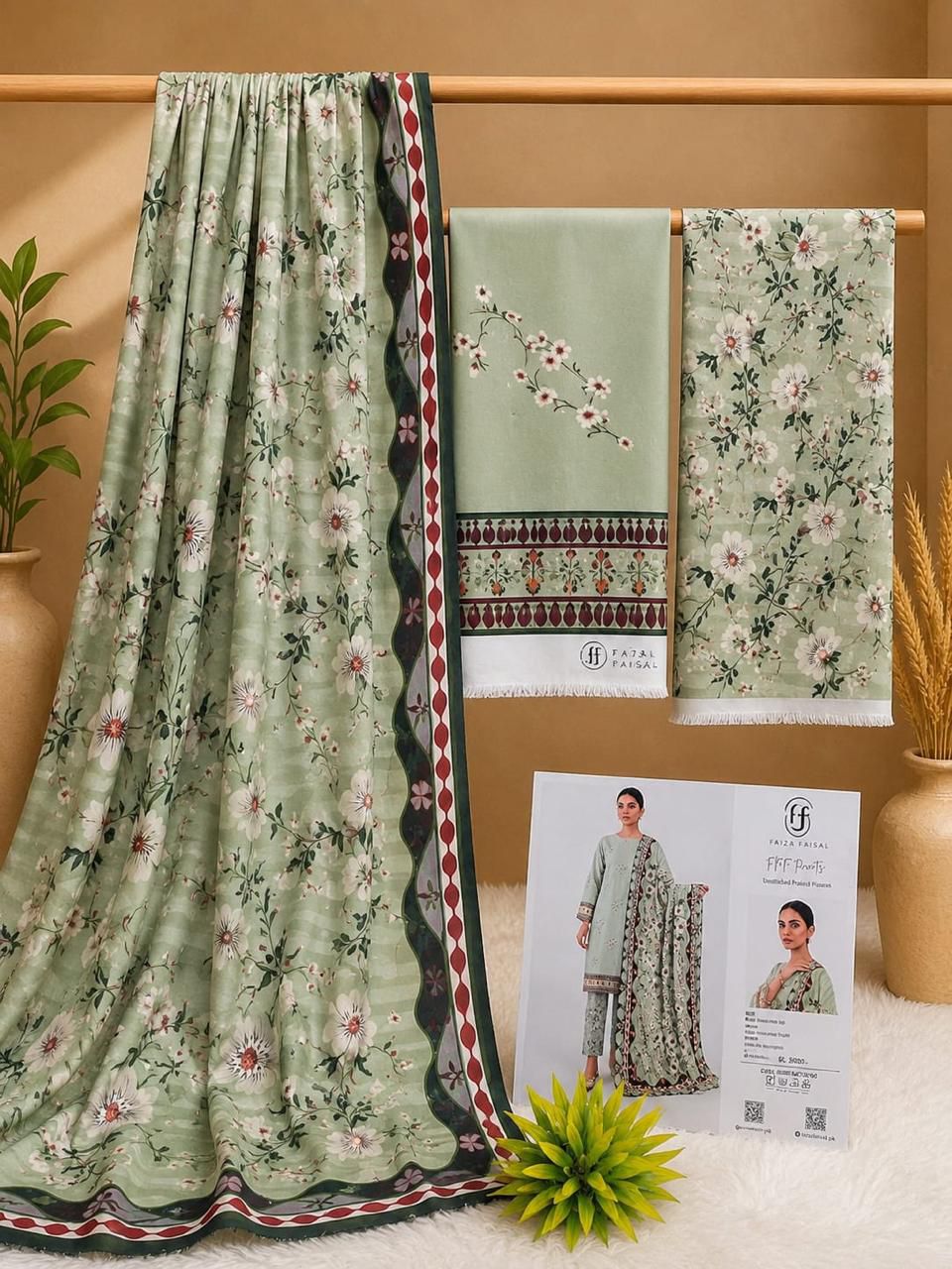 Faiza Faisal Digital Printed Viscose 3PC Winter Collection