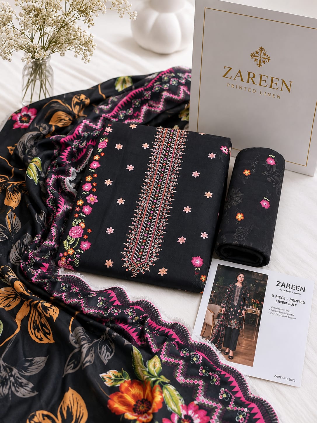Zareen Print Linen 3PC Suit Winter Collection 2026