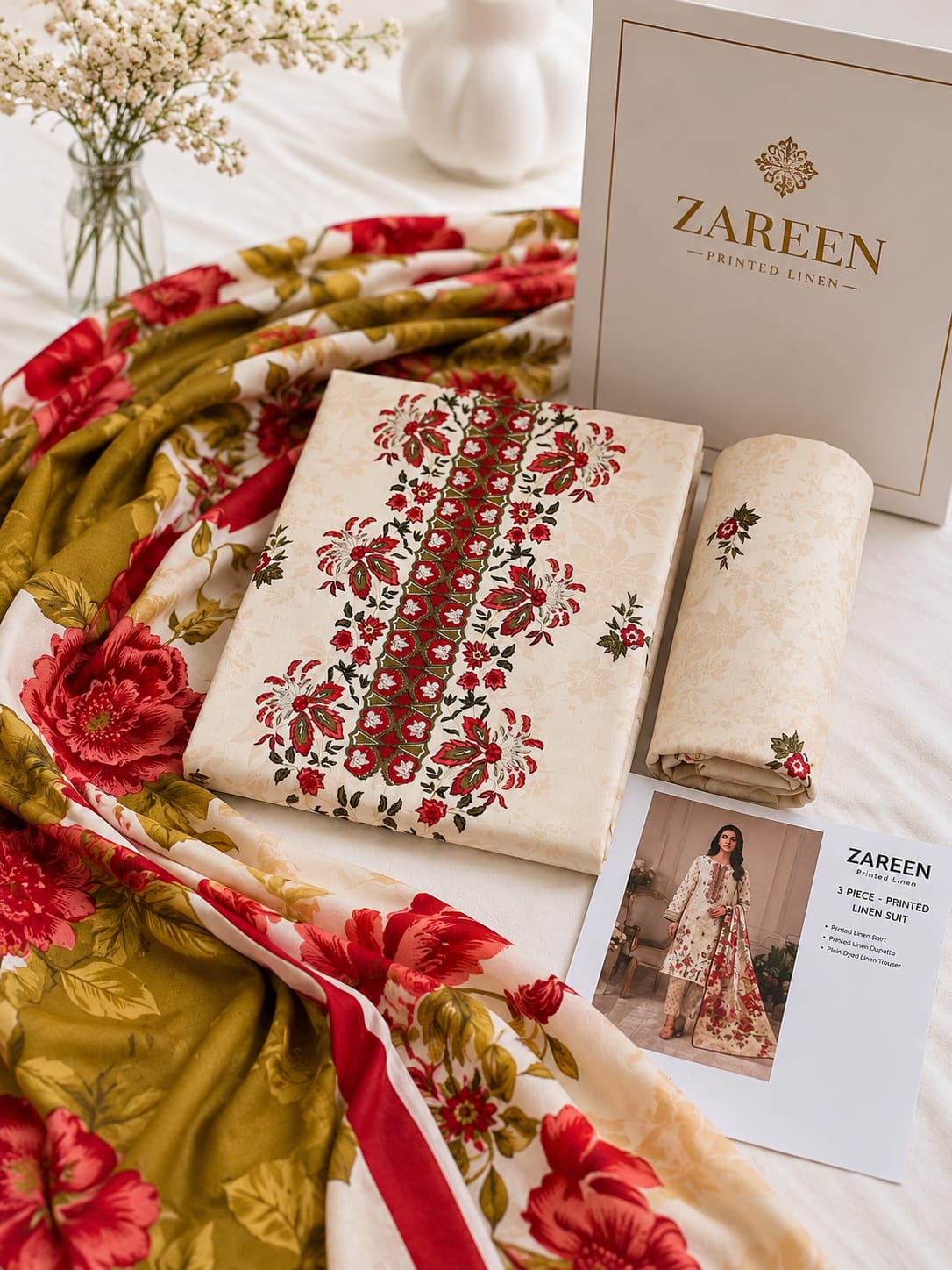 Zareen Print Linen 3PC Suit Winter Collection 2026
