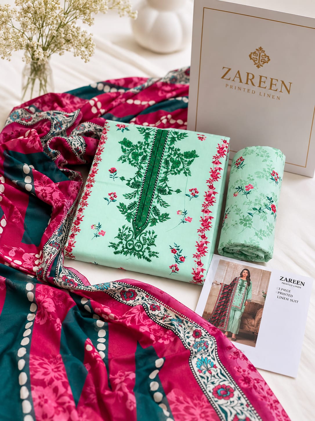 Zareen Print Linen 3PC Suit Winter Collection 2026