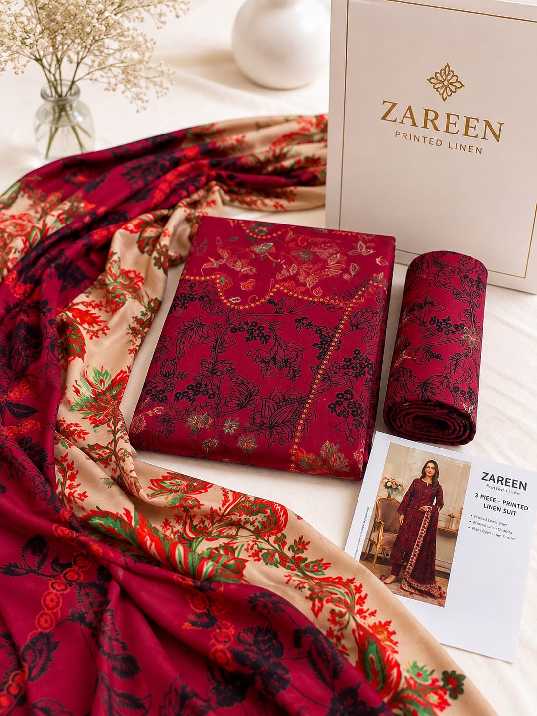 Zareen Print Linen 3PC Suit Winter Collection 2026