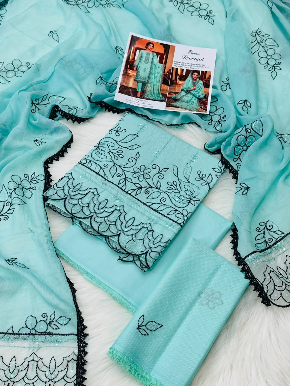 Riwayat by Lamisah Embroidered Khaddar 3PC Suit