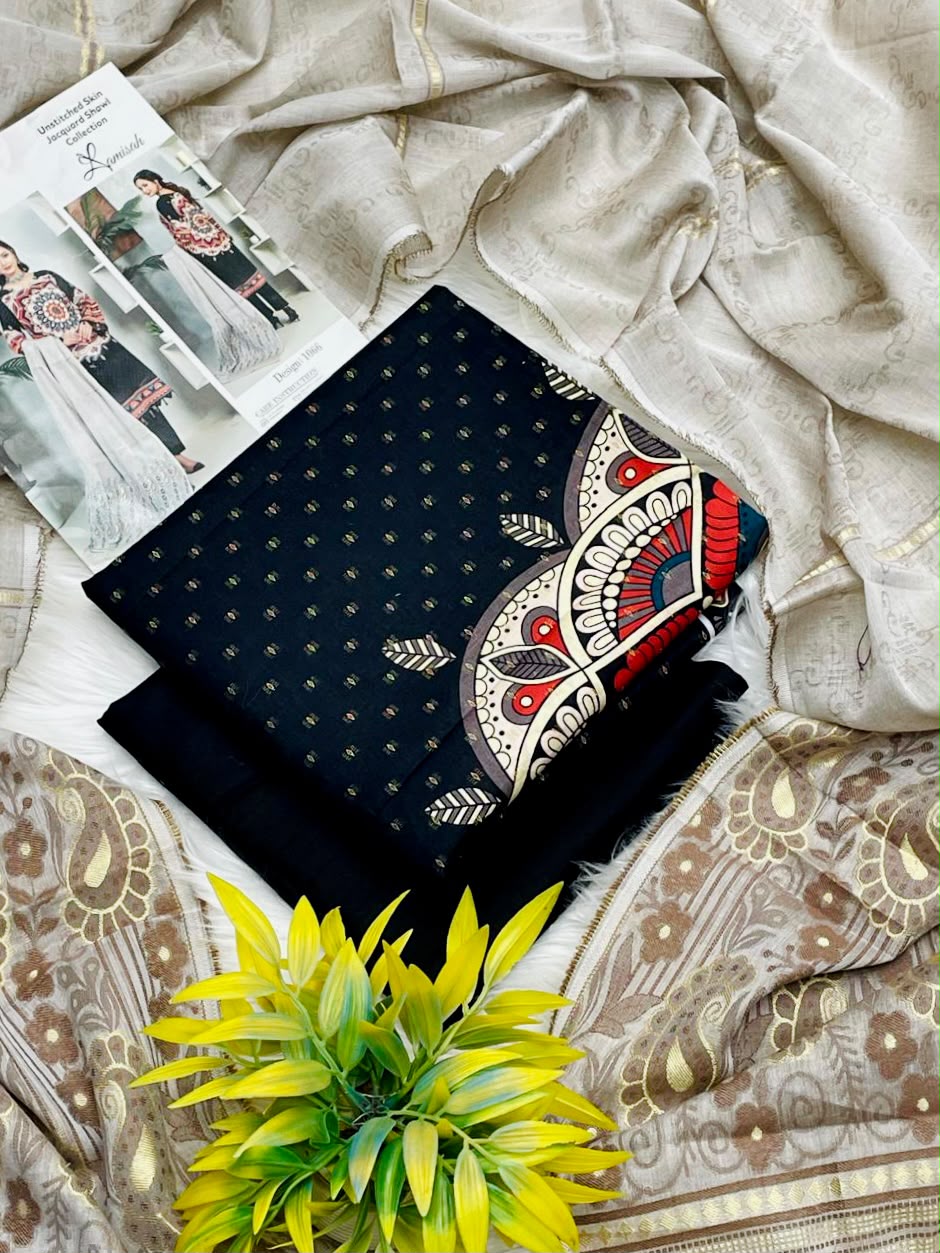 Cherry Jacquard Shawl 3PC Suit Winter 2026